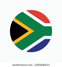 The flag of South Africa. Flag icon. Standard color. Circle icon flag. Computer illustration. Digital illustration. Vector illustration.