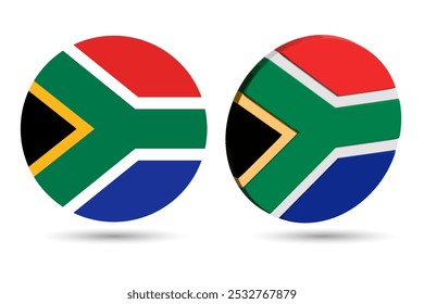Flag of South Africa. An illustration of the South Africa round flag. A round flag. Flag icon.