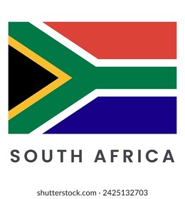 The flag of South Africa isolated on white background.