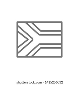 Flag of South Africa line icon.
