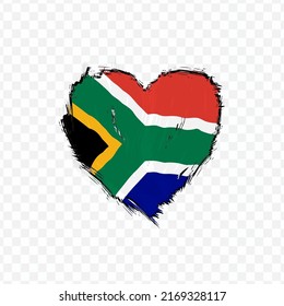 Flag Of South Africa in love texture brush  with transparent background, vector illustration in eps file