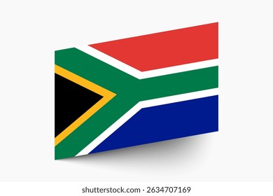 Flag of South Africa. South Africa flag official colors tilted icon digital vector illustration design.