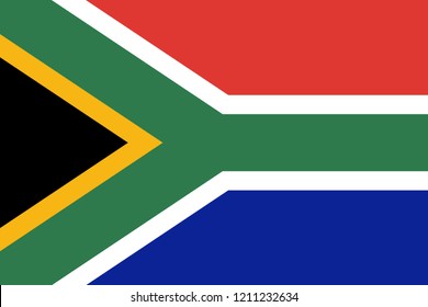 Flag of South Africa in official rate and colors, vector.