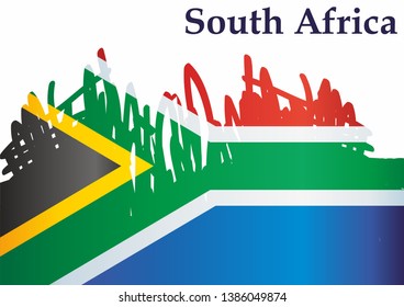 Flag of South Africa, Republic of South Africa. Template for award design, an official document with the flag of South Africa. Bright, colorful vector illustration.