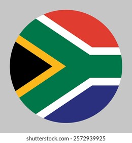 Flag of South Africa round shape, national symbol