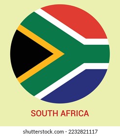 Flag Of South Africa, South Africa flag vector illustration, South Africa flag in a circle.