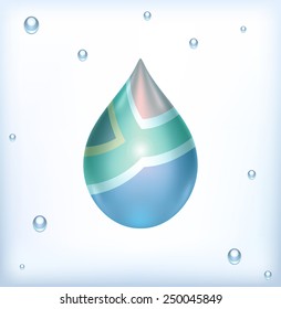 Flag of South Africa  water drop