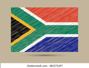 Flag of South Africa.South Africa flag vector illustration.