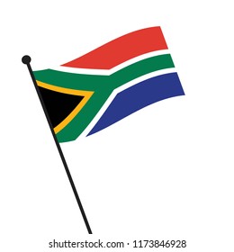 Flag of South Africa,South Africa flag waving isolated vector illustration