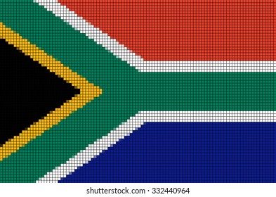 Flag of South Africa.South African pixel flag.Vector illustration.