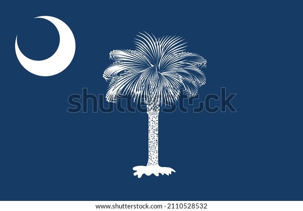 Flag of South\
Carolina is a state in the coastal Southeastern region of the\
United States. Vector\
illustration