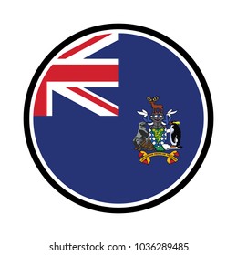 Flag of South Georgia and the South Sandwich Island glossy button.