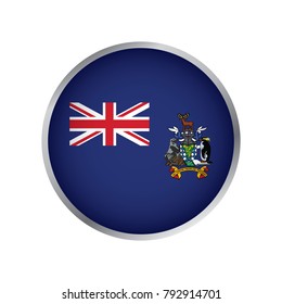 Flag of South Georgia and the South Sandwich Island (Round icon)