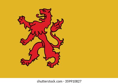 Flag of South Holland provinces of Netherlands. Vector illustration.