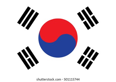 Flag of South Korea. Accurate dimensions, element proportions and colors.