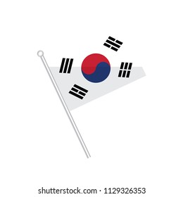 Flag of South Korea. Flag of Asia. Vector Flag of South Korea isolated on white background. Vector illustration eps 10.