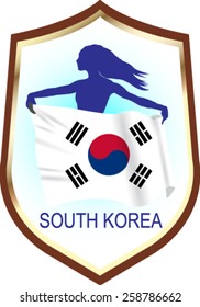 Flag of South Korea with blazon - vector illustration.