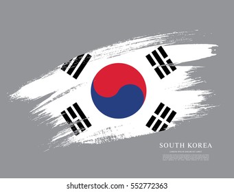 Flag of South Korea, brush stroke background