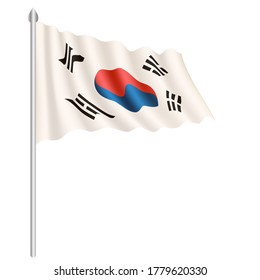 Flag of South Korea country isolated on white background. EPS.file.
