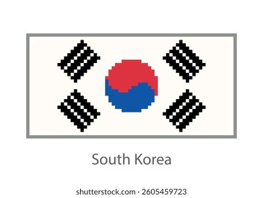 Flag of South Korea. With gray frame.