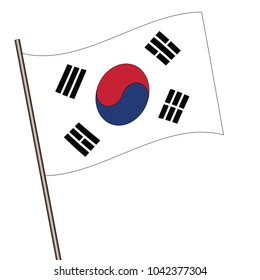 Flag of South Korea , South Korea Flag Icon vector illustration