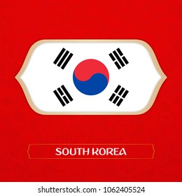 flag of South Korea is made in Football style