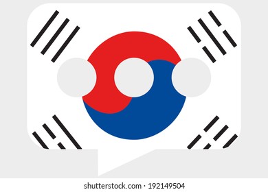 The flag of South Korea in a messaging bubble