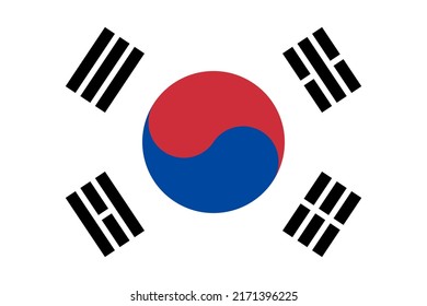 Flag of South Korea with official proportions and color.Genuine.
Original flag of South Korea.Vector.