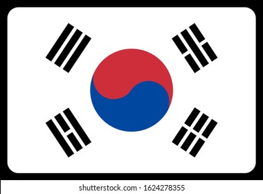 flag of south korea on a black background