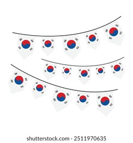 Flag of South Korea Pennant Set Vector Design.