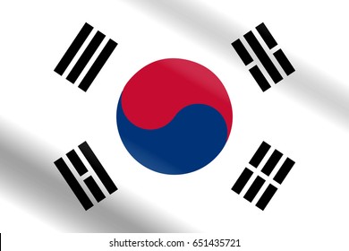 Flag of South Korea in Real Proportion with Switchable Wavelike Gradient