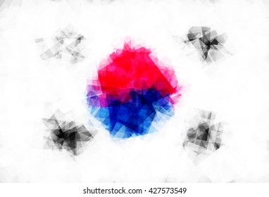 Flag of South Korea (Republic of Korea) in Vector Square Design