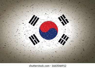 flag of south korea in retro background