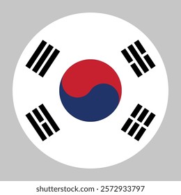 Flag of South Korea round shape, national symbol