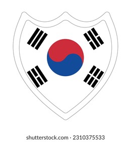 Flag of South Korea in shape. South Korea flag in shape.