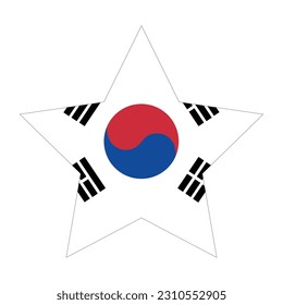 Flag of South Korea in shape. South Korea flag in shape.