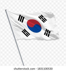 FLAG OF SOUTH KOREA WITH A TRANSPARENT BACKGROUND. VECTOR ILLUSTRATION