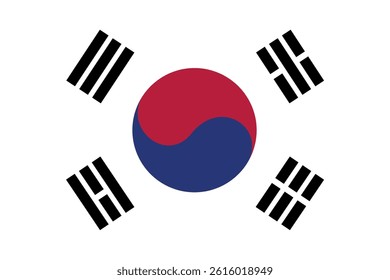Flag of south korea vector high quality