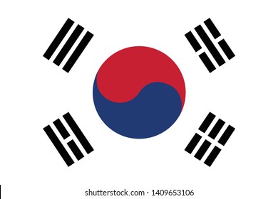 Flag of South Korea vector illustration