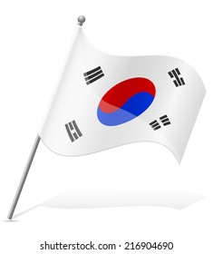 flag of South Korea vector illustration isolated on white background
