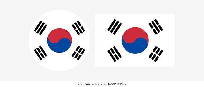 Vektorillustration Südkorea einzeln auf weißem Hintergrund