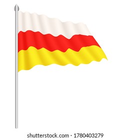 Flag of South Ossetia country isolated on white background. EPS.file.