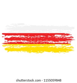 Flag of South Ossetia the illustration vector on a white background, brush stroke Design Elements