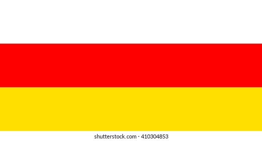 Flag of South Ossetia - Proper Dimensions . Vector illustration