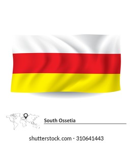 Bandera de Osetia del Sur - ilustración vectorial