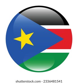 Flag of South Sudan. Flag icon. Standard color. Circle icon flag. 3d illustration. Computer illustration. Digital illustration. Vector illustration.