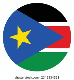 Flag of South Sudan. Flag icon. Standard color. Circle icon flag. Computer illustration. Digital illustration. Vector illustration.