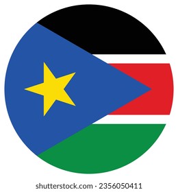 Flag of South Sudan. Flag icon. Standard color. Circle icon flag. Computer illustration. Digital illustration. Vector illustration.