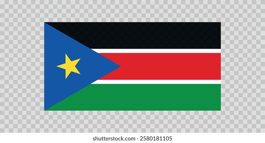 Flag of South Sudan. Sudanese national symbol in official colors. Template icon. Abstract vector background.