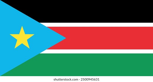 The flag of South Sudan, vector design